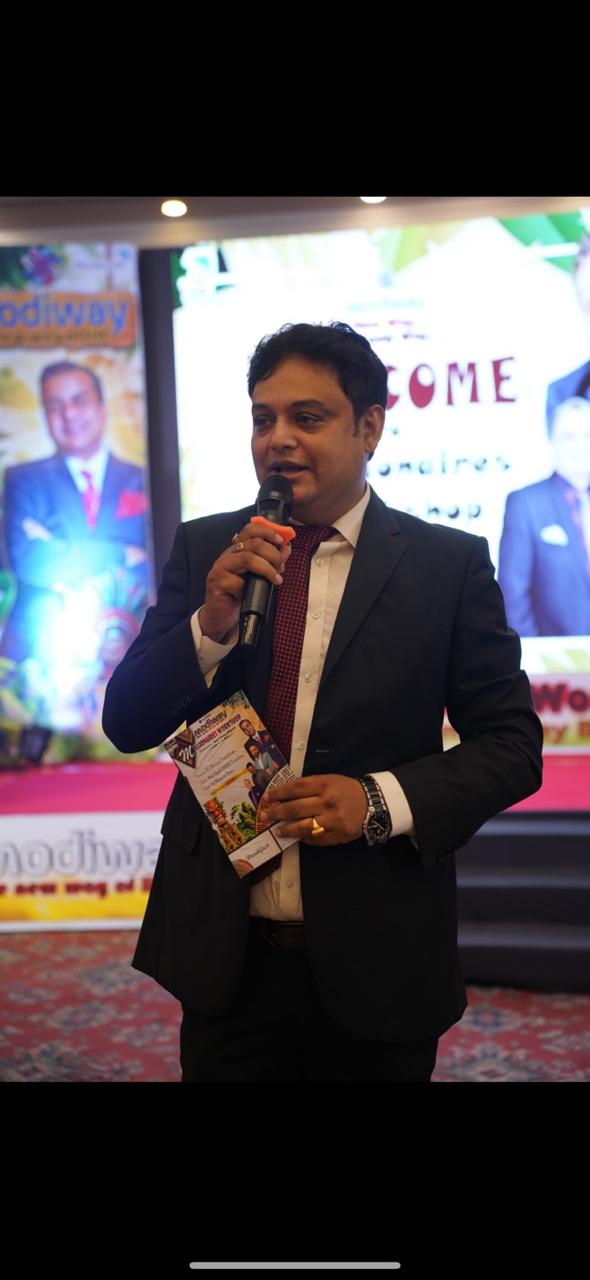 Raja Saha speaking at national event